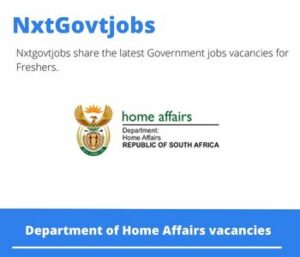 Department of Home Affairs Civic Services Hospital Clerk Vacancies in Vryheid 202