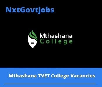 Apr Mthashana TVET College Resource Management Lecturer Vacancies in