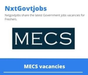 MECS Workshop Manager Vacancies in Durban 2023