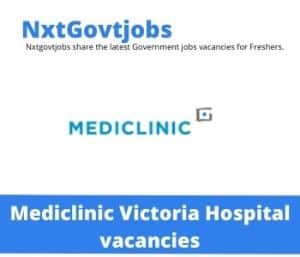 Mediclinic Victoria Hospital Enrolled Nurse Critical Care Vacancies in Durban – Deadline 23 Jun 2023