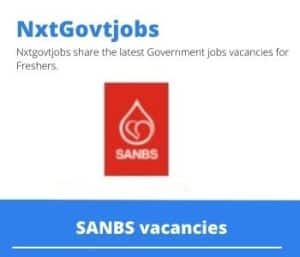 SANBS Inventory Head Vacancies in Umhlanga- Deadline 30 Apr 2023